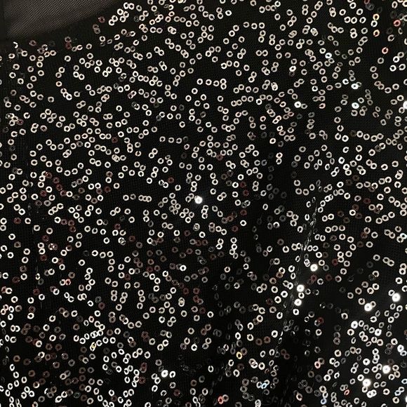 Vince Camuto Black Sequin  Twist Front Dress 18 W - Picture 5 of 5